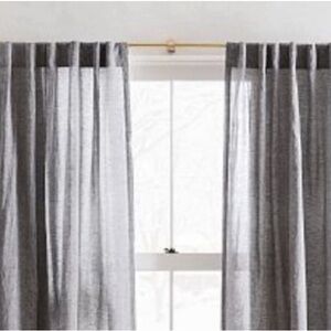West Elm Linen Window Panels in Gray 44” Length